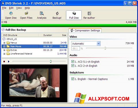 Screenshot DVD Shrink Windows XP