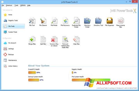 Screenshot jv16 PowerTools Windows XP