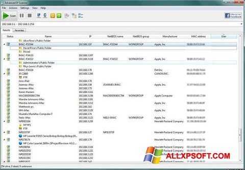 Screenshot Advanced IP Scanner Windows XP