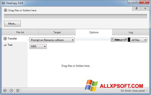 Screenshot TeraCopy Windows XP