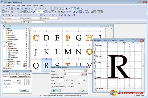 Screenshot Font Creator Windows XP