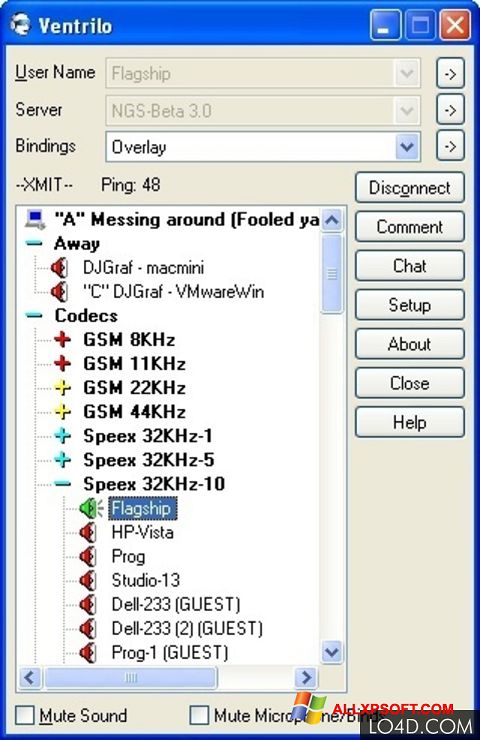 Screenshot Ventrilo Windows XP