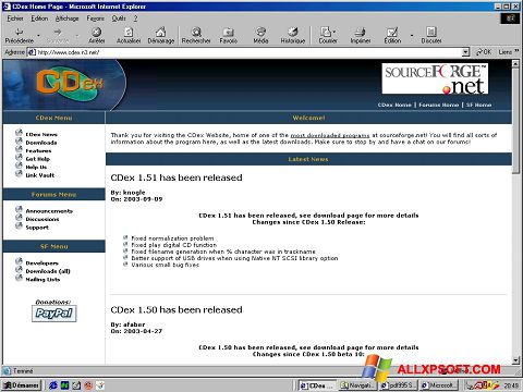 Screenshot CDex Windows XP
