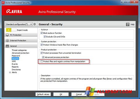 Screenshot Avira Professional Security Windows XP