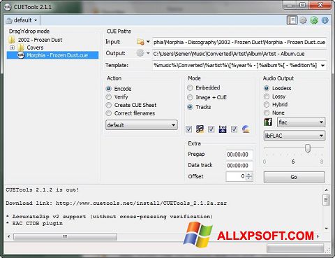 Screenshot CUETools Windows XP