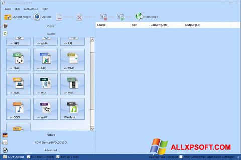 Screenshot Format Factory Windows XP