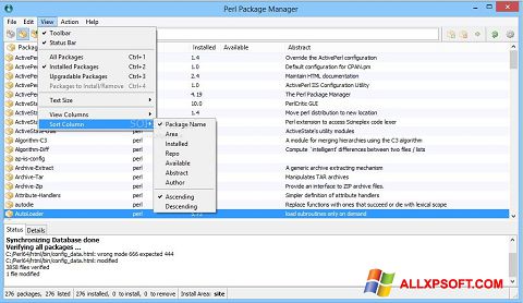 Screenshot ActivePerl Windows XP