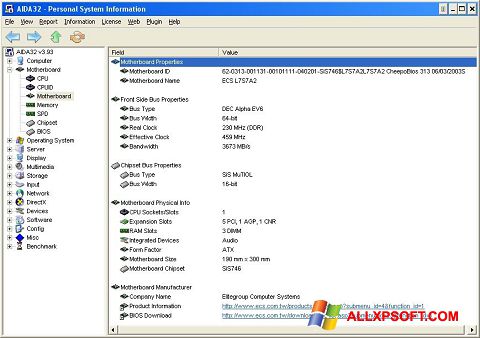 Screenshot AIDA32 Windows XP