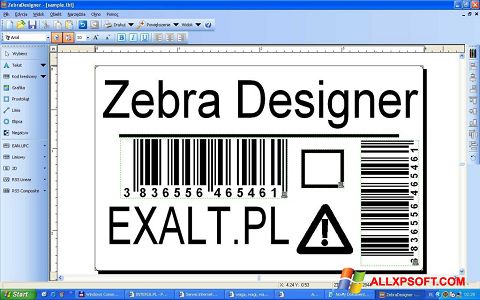 Screenshot Zebra Designer Windows XP