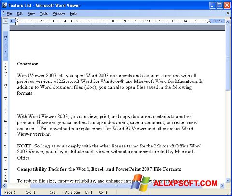 Screenshot Word Viewer Windows XP
