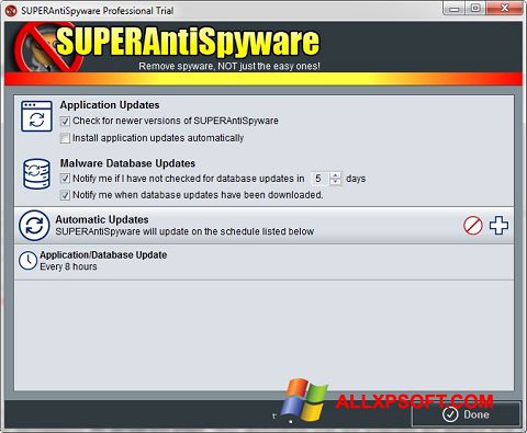 Screenshot SUPERAntiSpyware Windows XP