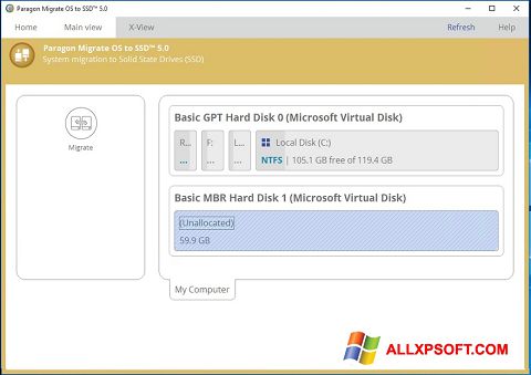 Screenshot Paragon Migrate OS to SSD Windows XP