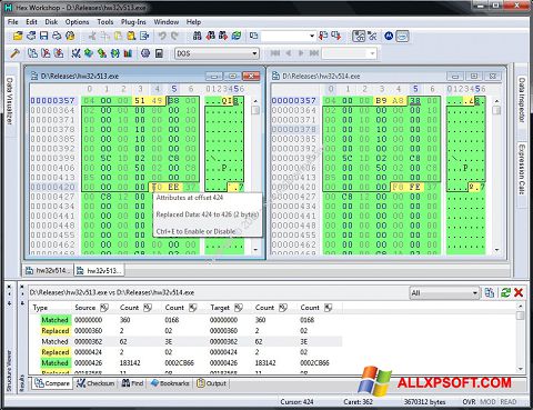 Screenshot Hex Workshop Windows XP