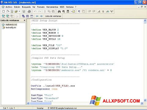 Screenshot NSIS Windows XP