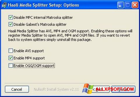 Screenshot Haali Media Splitter Windows XP