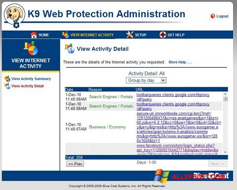 Screenshot K9 Web Protection Windows XP