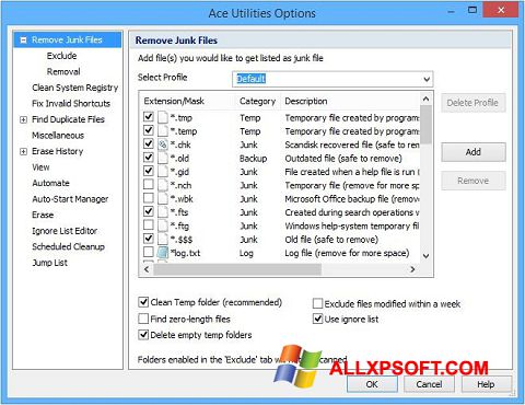 Screenshot Ace Utilities Windows XP