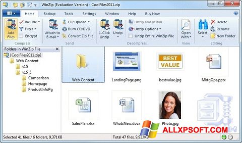 Screenshot WinZip Windows XP