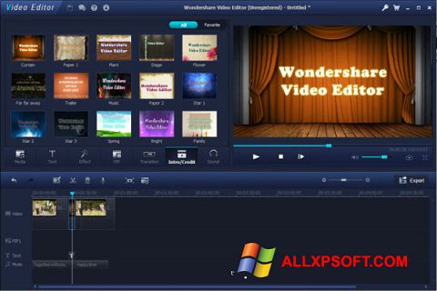 Screenshot Wondershare Video Editor Windows XP