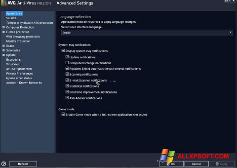 Screenshot AVG Windows XP