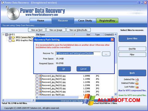 Screenshot Power Data Recovery Windows XP