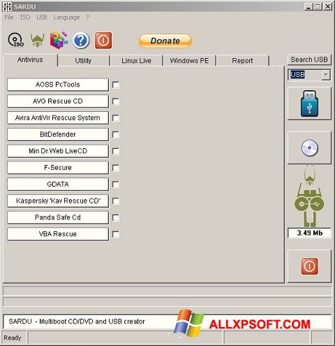Screenshot SARDU Windows XP