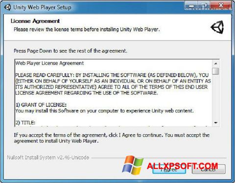 Screenshot Unity Web Player Windows XP