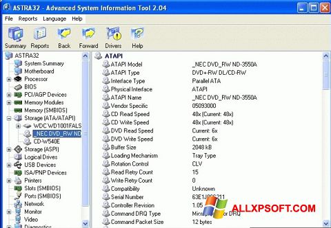 Screenshot ASTRA32 Windows XP