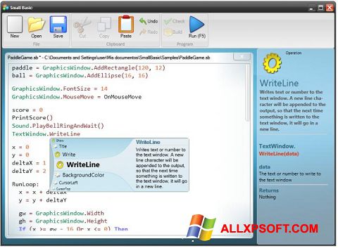 Screenshot Small Basic Windows XP