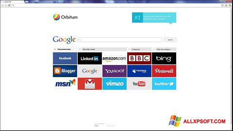 Screenshot Orbitum Windows XP
