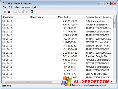 Screenshot Wireless Network Watcher Windows XP