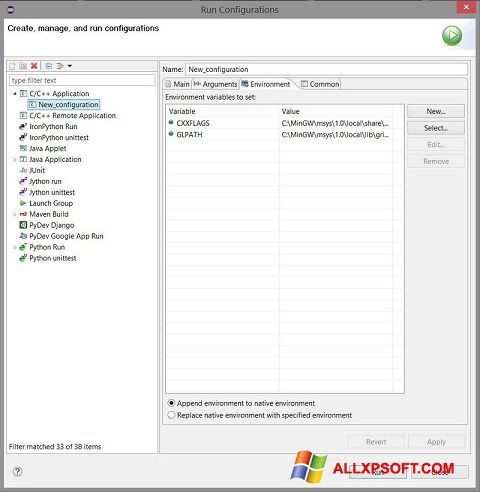 Screenshot Eclipse Windows XP