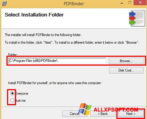 Screenshot PDFBinder Windows XP