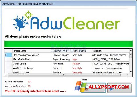 Screenshot AdwCleaner Windows XP