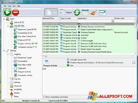 Screenshot Keylogger Windows XP