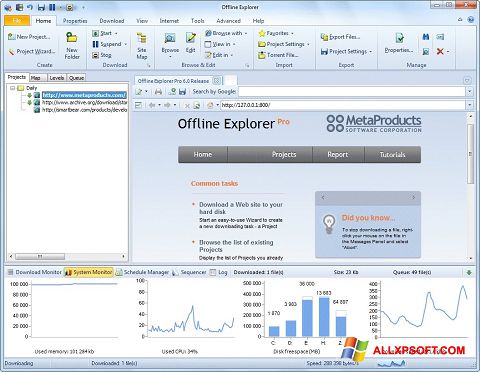 Screenshot Offline Explorer Windows XP