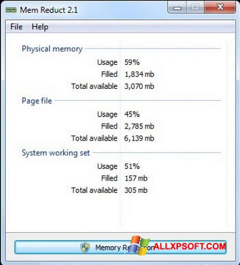 Screenshot Mem Reduct Windows XP