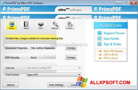Screenshot PrimoPDF Windows XP