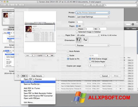 Screenshot PDF Combine Windows XP
