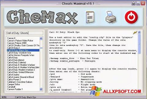 Screenshot CheMax Windows XP