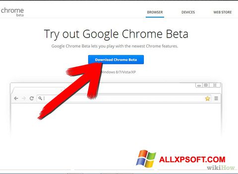 Screenshot Google Chrome Beta Windows XP