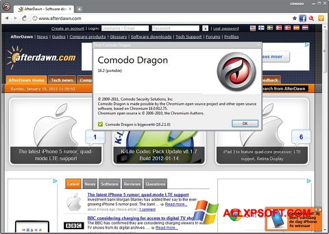 Screenshot Comodo Dragon Windows XP