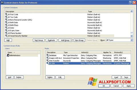 Screenshot DeviceLock Windows XP