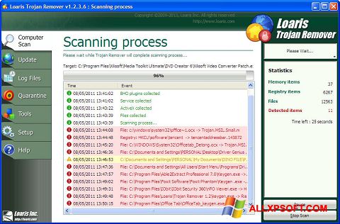 Screenshot Trojan Remover Windows XP