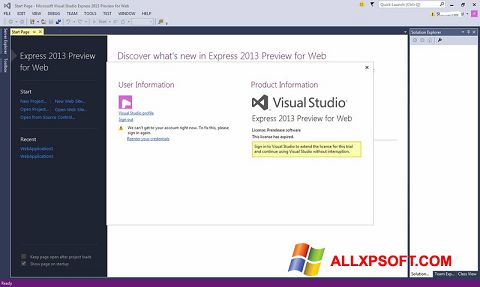 Screenshot Microsoft Visual Studio Express Windows XP