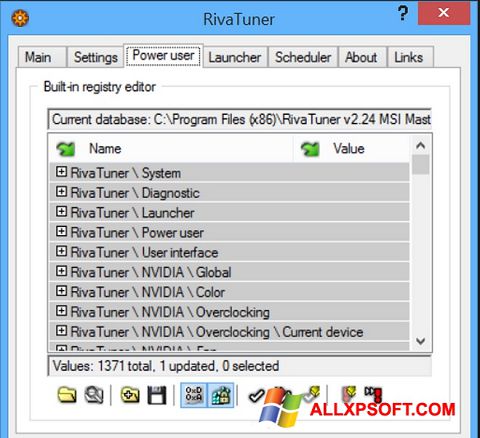 Screenshot RivaTuner Windows XP
