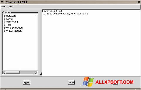 Screenshot PowerTweak Windows XP