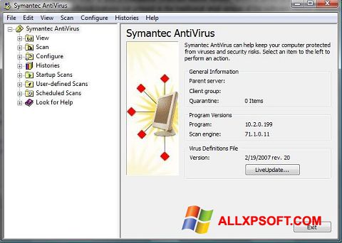 Screenshot Symantec Antivirus Windows XP