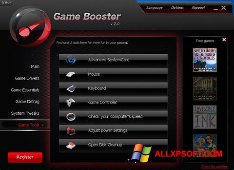 Screenshot Game Booster Windows XP