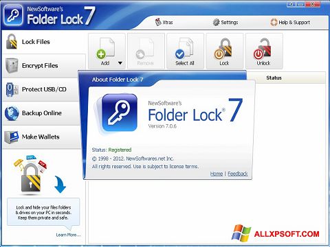 Screenshot Folder Lock Windows XP